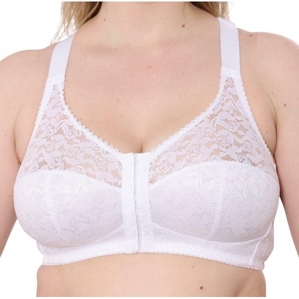 Gemm Ladies Womens Front Fastening Cotton Rich Non Wired Firm