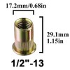 ZAMBASE Rivet Nut 1/2"-13 UNC 20Pcs Yellow Zinc Plated Finish