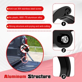 Tailgate Anti-Theft Lock Compatible with Ford F150 F250 F350 Ranger, 6061 Aluminum Alloy, Heavy Duty Security Replacement