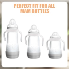 4pcs Baby Bottle Handles for Mam, Ergonomic Bottle Holders Easy Grip Non Slip Ideal for Supporting Babies in Transitioning to Independent Drinking (White)
