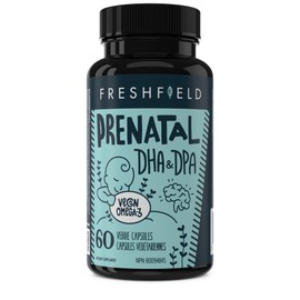 Freshfield Prenatal Vegan Omega 3 DHA & DPA Supplement: Premium Algae Oil, Supports Lactation and Brain Development. Mercury Free, Carbon Neutral, Plastic Negative (Prenatal 60)