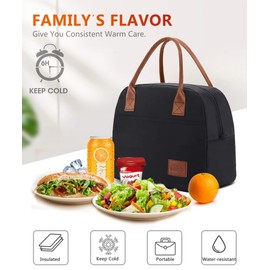 Moyad Cool Bag Small Lightweight Lunch Bag Insulated Bag for Work School Lunch Bag Foldable Waterproof Zip 12 L Black