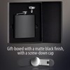 Maxam Black Stainless Steel Flask, Lightweight Drinking Hip Flask with