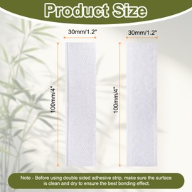 HARFINGTON 16set Hook and Loop Strips with Adhesive 1.2"x4" Double Sided Hook and Loop Tape Nylon Self Sticky Fastener for Home Office Car, White