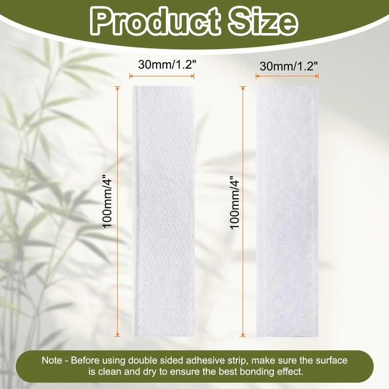 HARFINGTON 16set Hook and Loop Strips with Adhesive 1.2"x4" Double