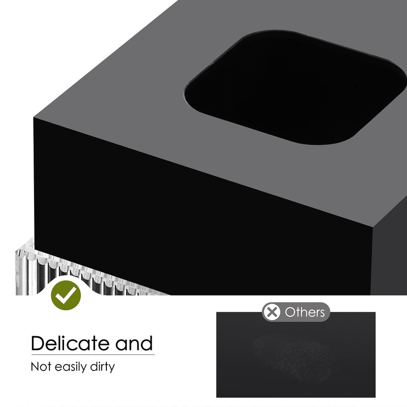 Acrylic Tissue Box Modern Square Tissue Box Cover with Two-Tier
