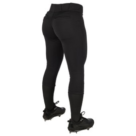 CHAMPRO Champro Girls' Standard Low-Rise Softball Pants, Black, Large