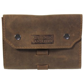 LandLeder Boon Docks Buffalo Leather Pencil Case Bag Pen Roll Brown
