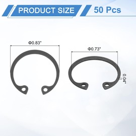 sourcing map 50Pcs 3/4" Internal Retaining Ring Circlip, 65 Mn Spring Steel Internal Circlip Snap Rings C-Clips for Grooved Shafts Studs, Black