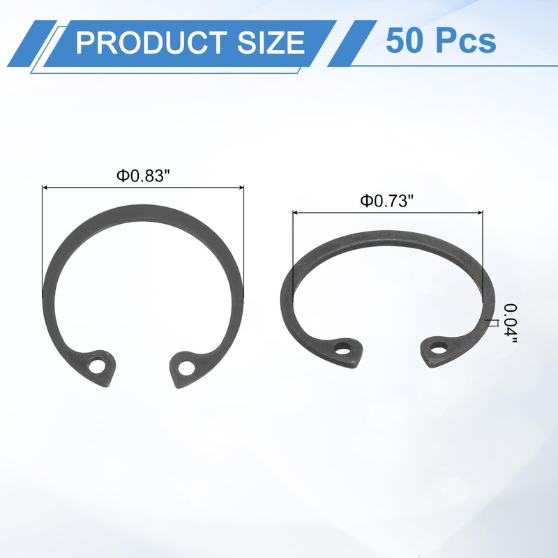 sourcing map 50Pcs 3/4" Internal Retaining Ring Circlip, 65 Mn