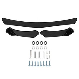 Front Bumper Lip Body Kit, Carbon Fiber Style Black Front Bumper Lip Splitter Body Kit Lightweight Front Body Shovel For Most Small Cars (#2)