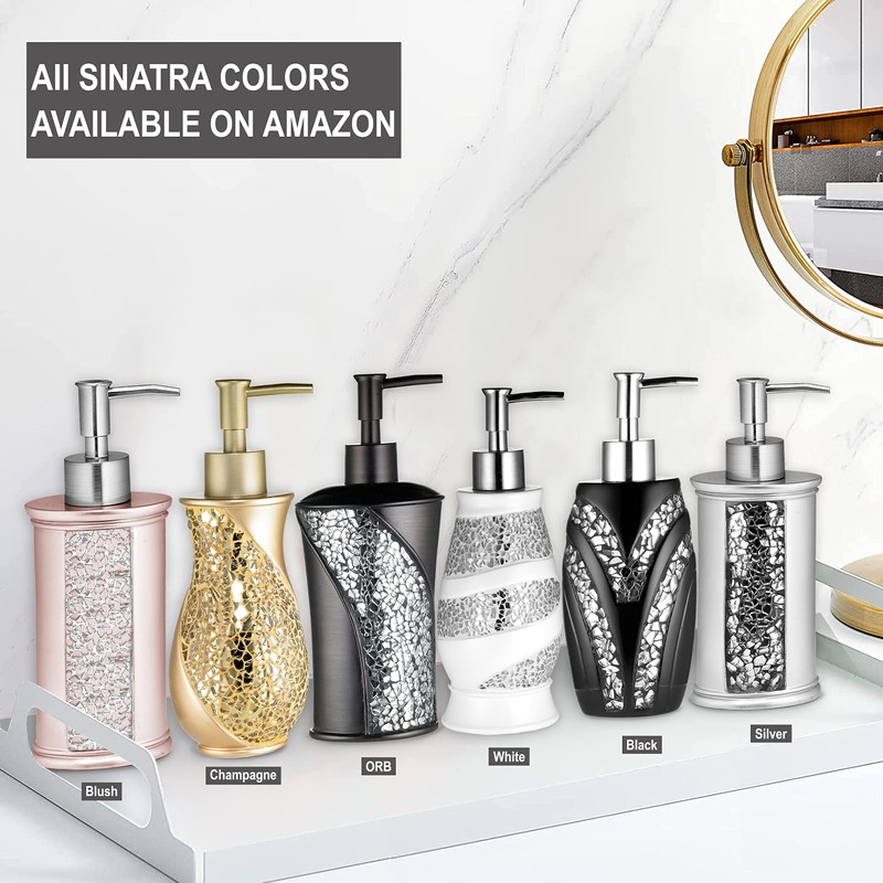 Zahari Home Sinatra Soap Dispenser/Lotion Pump Unique Design Bling Glass