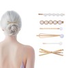 6 Stück Perlenhaarspangen für Frauen, 6 Designs Perlen Haarspangen Elegante