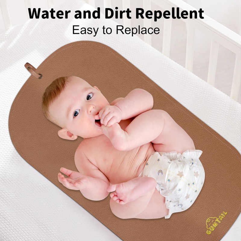 Portable Baby Diaper Changing Mat,Soft Faux Leather, Wipeable & Easy
