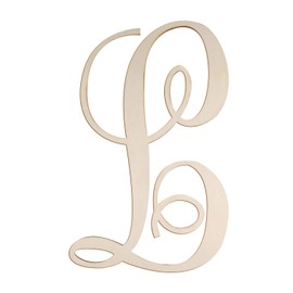 Cursive Wooden Letters for Wall Decor 14 Inch Large Wooden Letters Unfinished Monogram Wood Letter Crafts Alphabet Sign Cutouts for DIY Painting Door Hanger (L)