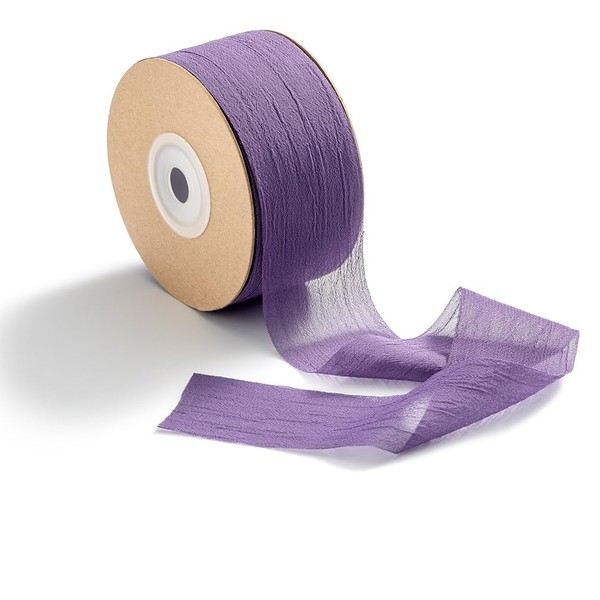 CHUQING Ruban cadeau large violet - Ruban de mariage - En mousseline de soie - Pour travaux manuels, emballage cadeau d'anniversaire, 38 mm x 23 m - Violet lavande