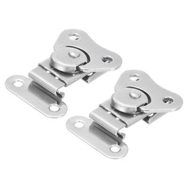 uxcell 2 Pcs Butterfly Twist Latch, 2.1 Inch Stainless Steel Butterfly Buckle Latch Keeper Toggle Clamp Twist Latch for Case Box Flight Cases Equipment Boxes, Silver