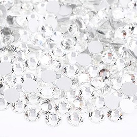 1800pcs SS10 2.8mm Crystals White Nail Flatback Rhinestones bulk Nail Art K9 Glass Round Gems Beads Stones Diamonds Nail Charms Jewels for Nails Design Accessories Crafts Eye Face Makeup Clothes Shoes