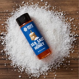 HIVE Food Co. Infused Honey – 100% Pure American Raw & Unfiltered with Gourmet Natural Flavors – Small Batch Artisan Honey in 12oz Squeeze Bottle (12 oz, Sea Salt)