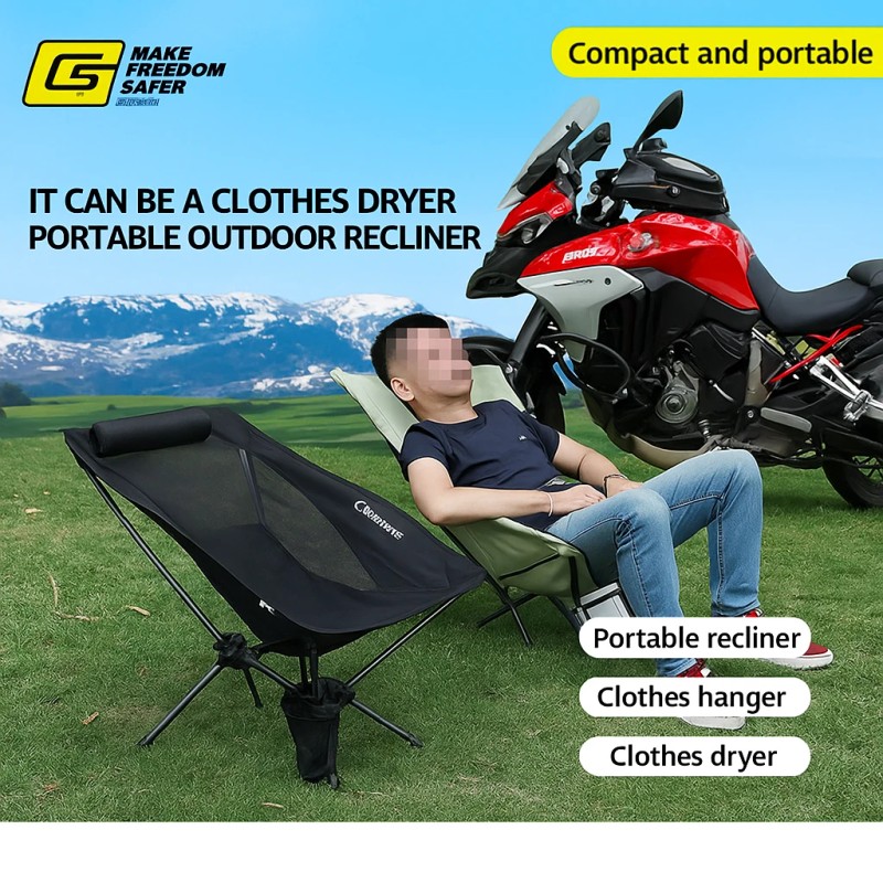 COKIMA Portable Motorcycle Camping Chair, 2.9 lbs, 260lbs Load, Fits