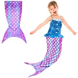 ZoneYan Flannel Mermaid Blanket 145 x 55 cm, Mermaid Blanket Girls, Mermaid Fin Sleeping Bag with Colour Gradient, Children's Mermaid Sleeping Blanket with Stay Warm, pink