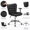 Yaheetech Mid Back Faux Leather Office Chair Adjustable Tilting Vanity