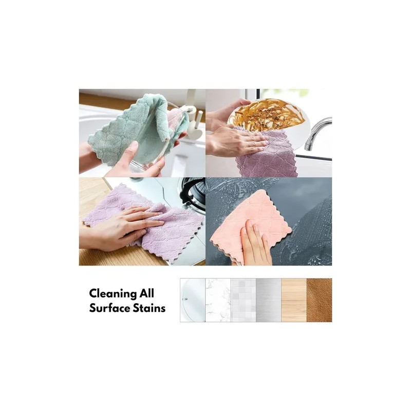 10 Trapos Secadores Cocina Felpa Sin Pelusa Super Absorbente