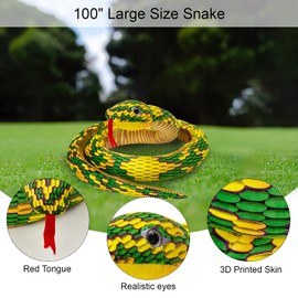 TORMAYS Realistic Anaonda Stuffed Animal, Large Snake Plush Toy Gifts Giant Stuffed Snake for Kids, 100 Inch Long, Yellow