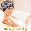 Leopard Shower Cap Adjustable Women's Bath Soft Cap Reusable Large