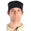 Medieval CAP Wool Lined Black, Grey, Red and Brown -