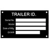 Engraved Medium Four line Trailer Equipment Plate Tag Serial Model