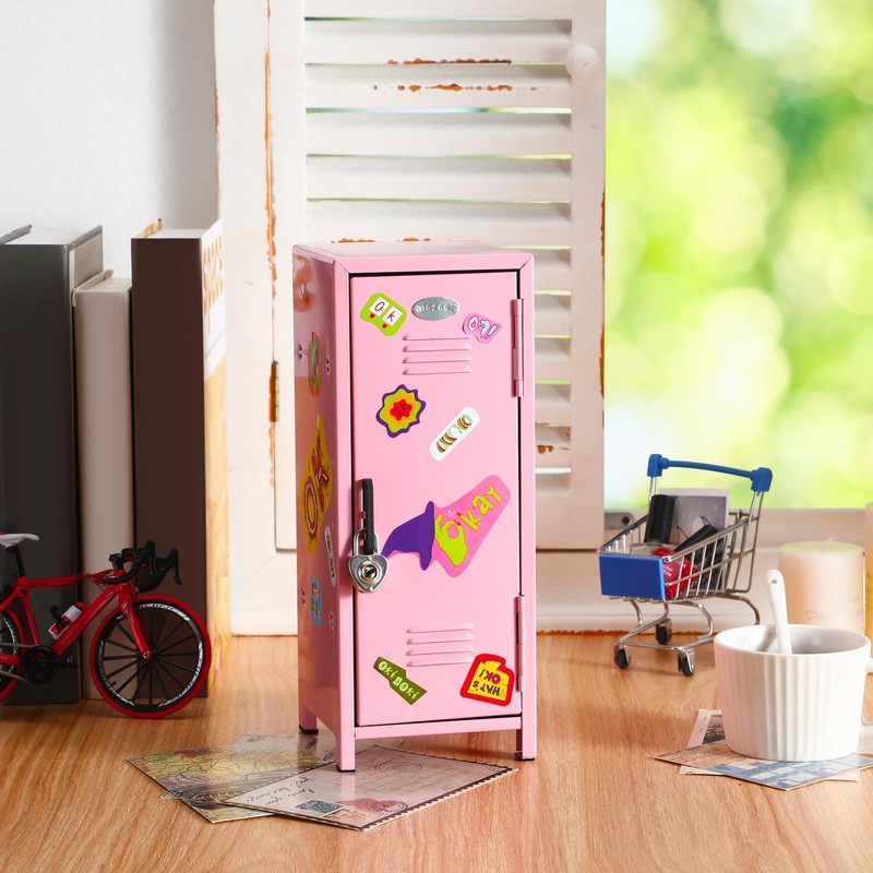 Vercraft Mini Locker with Lock Keys Stickers 10.8inch Small Storage