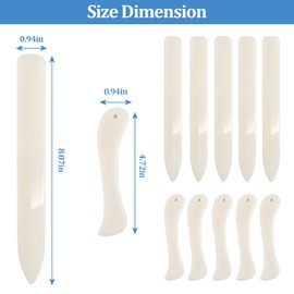 10 Pcs Bone Folder Tool Set for Scoring, Folding, Creasing & Burnishing Paper and Leather Crafts, Genuine Bone & Plastic Bookbinding Tools for Origami, Scrapbooking, Card Making and DIY Crafting
