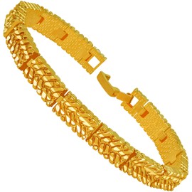 LIFETIME JEWELRY Diamond Cut Nugget Bracelet for Women 24k Gold Plated (8)