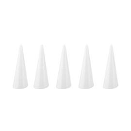5PCS Plastic Finger Cone Ring Stand, Single Finger Display Ring Holder Showcase Stand Jewelry Rings Organizer, White or black Ring Showing Organizer Exhibition Stand (White)