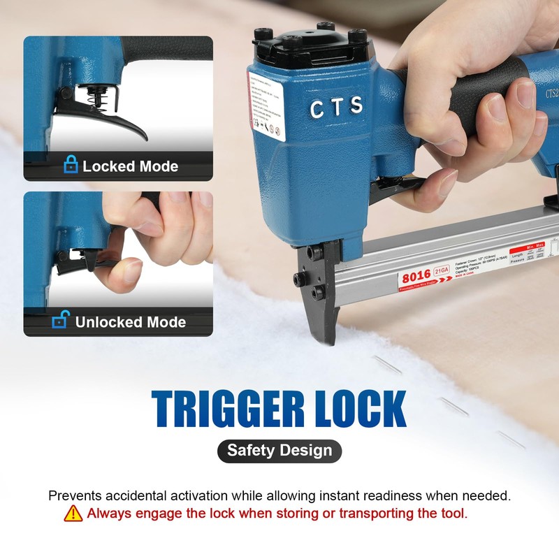 CTS 8016 Pneumatic Upholstery Staple Gun for Furniture