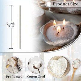 Pearled Candle Extra Bulk 2.2inch White Cotton Candle Wicks 100-Pack for Pearled Candle Making - Premium Candle Wicks for Candlemaking - Metal-Free and Lead-Free Candle Wicks