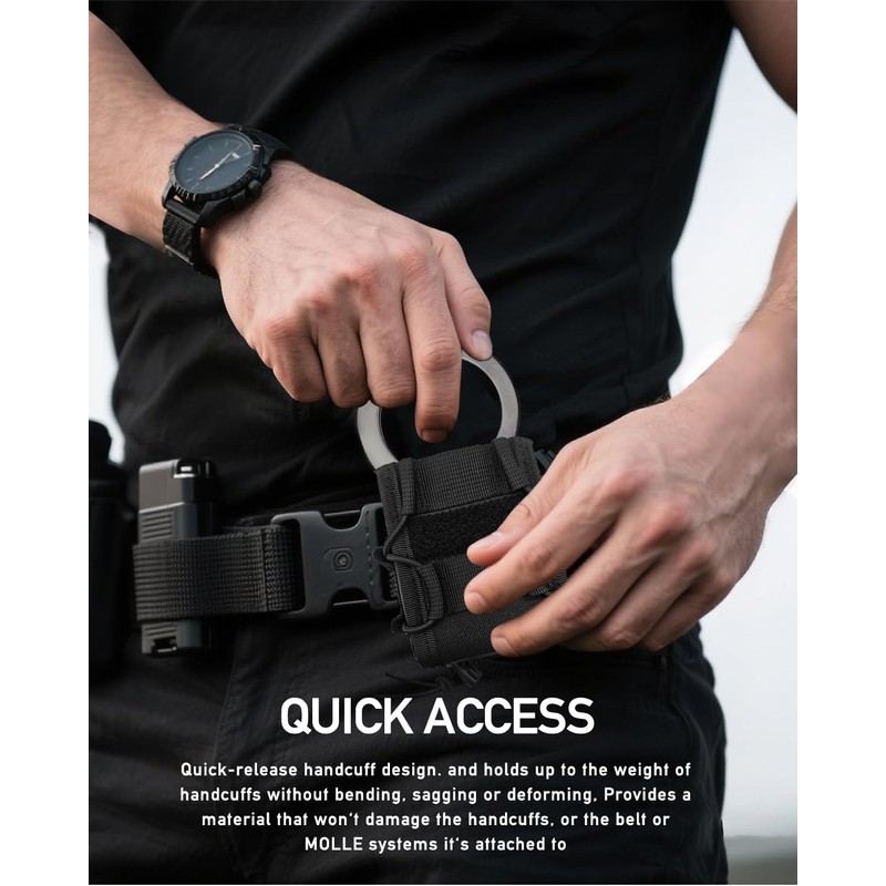 ELVO Handcuff Holster, Open Top Handcuff Case, Law Enforcement Hand-Cuff