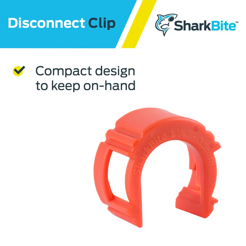 SharkBite 1-1/4 Inch Disconnect Clip for Push to Connect Brass