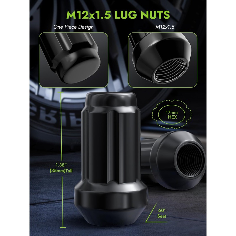 AUTOPTIM M12x1.5 Spline Lug Nuts - Replacement for 1984-2023 Toyota