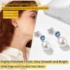 Prosilver Emerald Earrings for Women Pearl Jewellery Birthstone Stud Earings