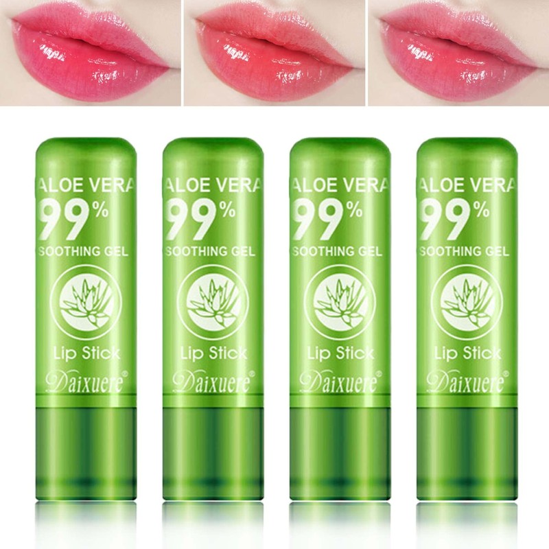 Set De 4 Labiales De Aloe Vera, Brillo Labial Mágico