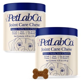 PetLab Co. Joint Care Chews - High Levels of Glucosamine for Dogs, Green Lipped Mussels, Omega 3 and Turmeric - Hip and Joint Supplement to Actively Support Mobility - Packaging May Vary - (2-Pack)