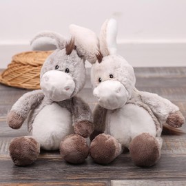 Cuddly Toy Donkey, Donkey Doll, Standing Cuddly Toy Donkey, Lifelike Stuffed Toy Made of Soft Plush, Soft Donkey Plush Toy for Cuddling and Cute Donkey Stuffed Toy for Children (32 cm, Brown)