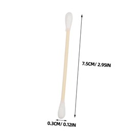 CIYODO Cotton Swab Makeup Remover Bamboo Sticks 100 Pack Long Tips for Deep Cleaning Gentle on Skin Travel-friendly