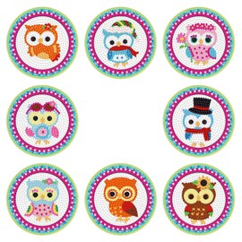 8 Pcs Diamond Painting Coasters Drink Coasters, DIY Diamond Art Coasters Kits for Beginners