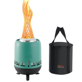 ONLYFIRE OUTDOOR LIVING Tabletop Fire Pit Burning Woods/Pellets, Portable Small Fireplace with Storage Bag for Camping Tailgating RV Patio Backyard, Smokeless Camping Stove 9.5", FP055 Blue