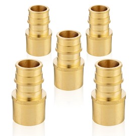 (5-Pack) Seelink PEX-A Expansion Fittings, PEX-A 1/2" x 1/2" Female Sweat Adapter, Brass Expansion Pipe Fittings, for PEX Tubing Pipe Hose Fittings, ASTM F1960