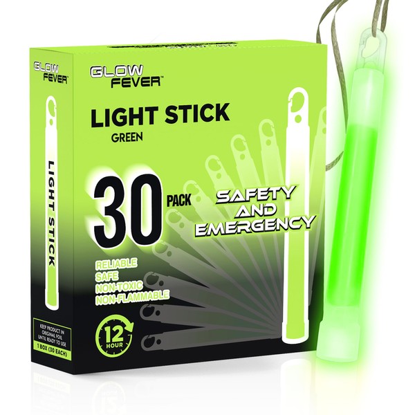Glow Fever Glow Sticks Bulk, Emergency Safety Military 6'' Lightsticks,