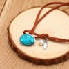 POYAMUSE Turquoise Leather Choker Necklace - Western Cowgirl Jewelry for